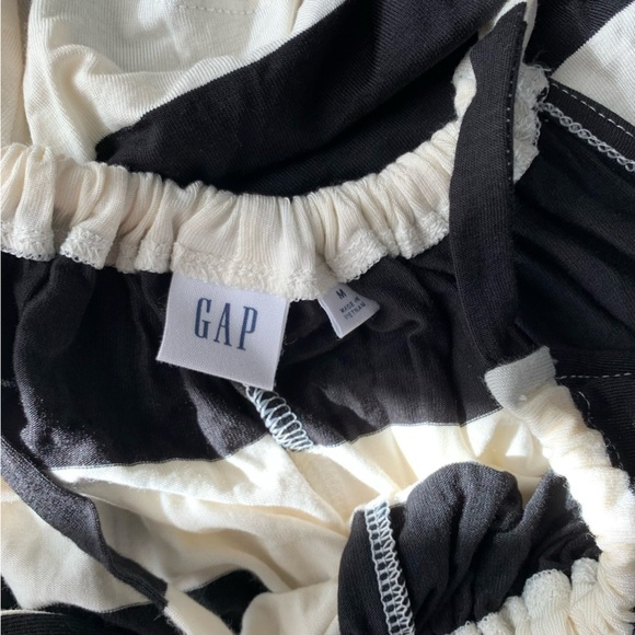 GAP halterneck handkerchief striped midi dress black white size medium - Picture 8 of 8